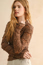 LACE TEXTURED LONG SLEEVE