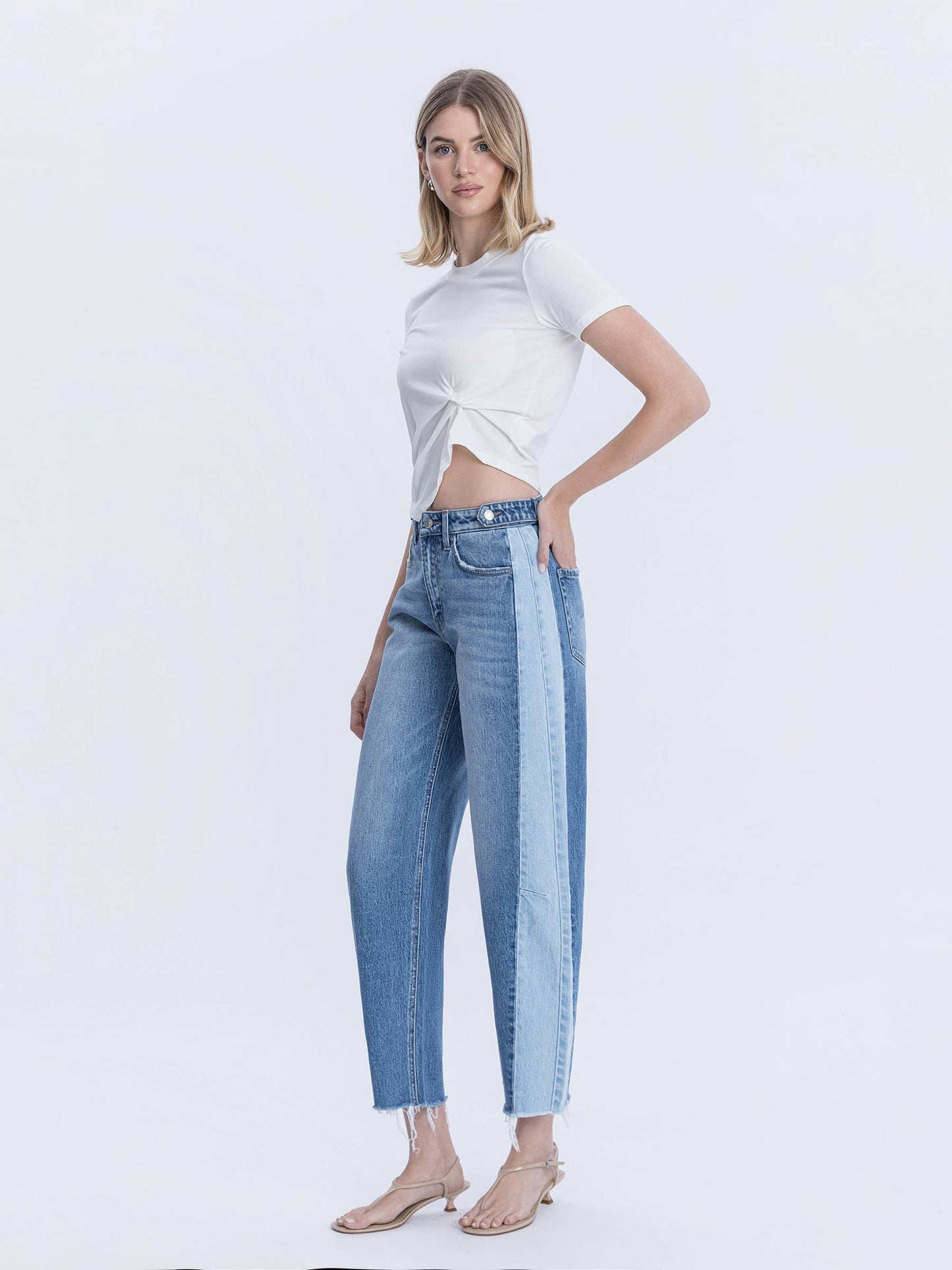 Two Tone Barrel Style Jean