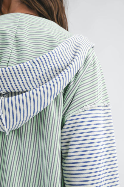 5189HK Striped Zip Hoodie