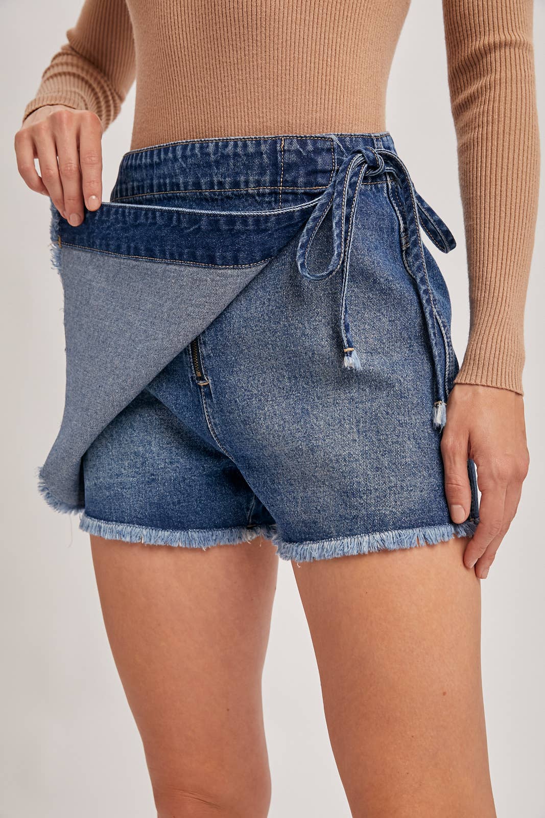 Denim Wrap Skort