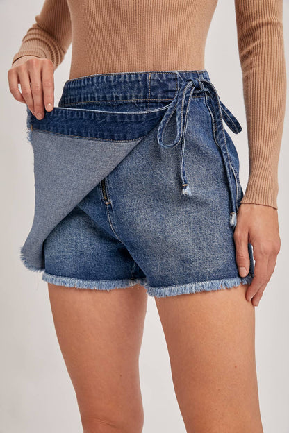 Denim Wrap Skort
