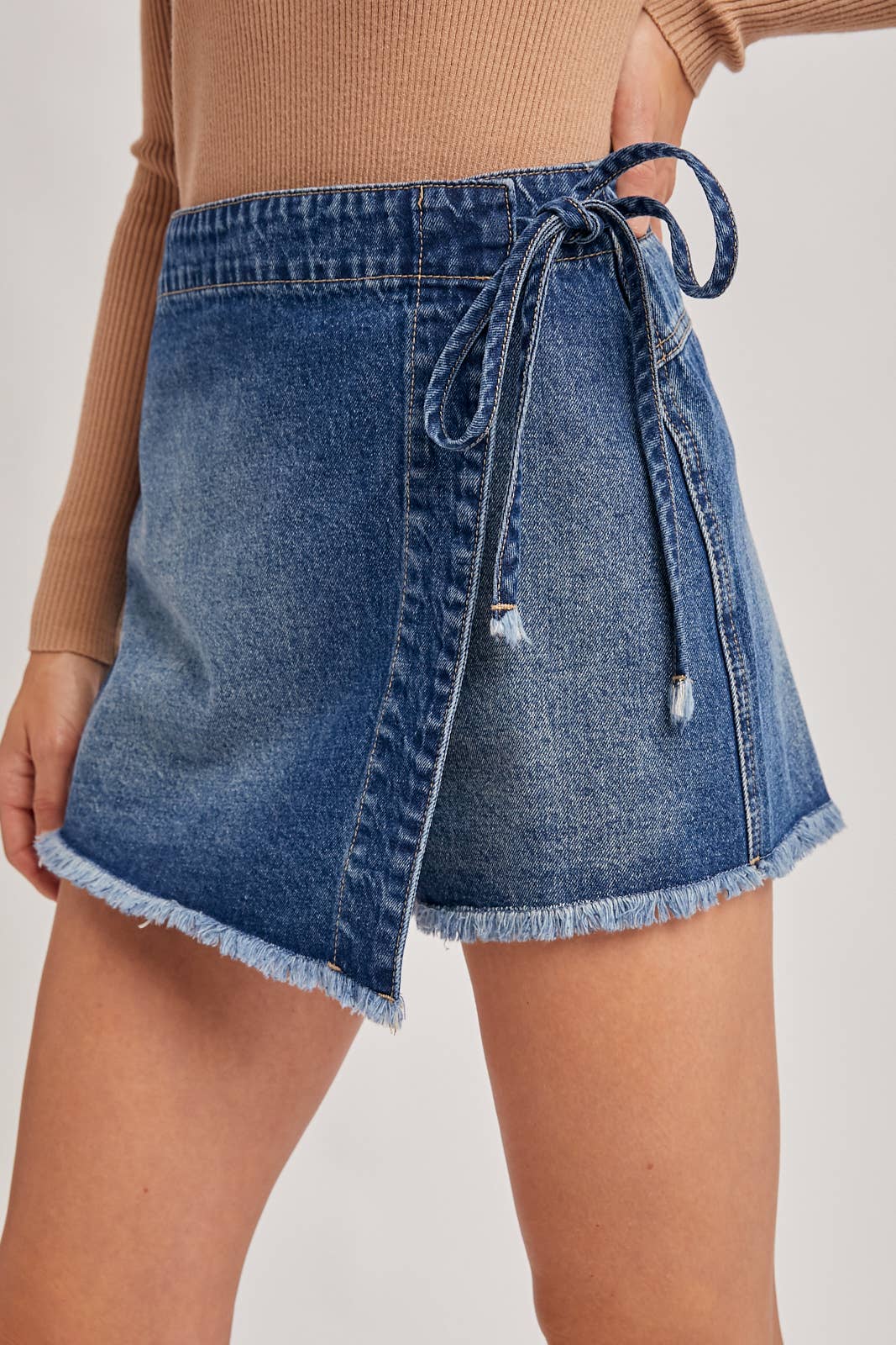 Denim Wrap Skort
