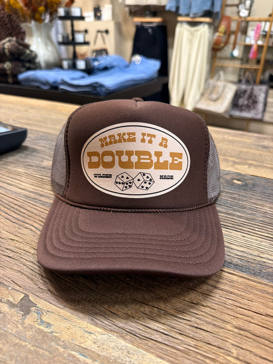 Make It A Double Brown + Pink Trucker Hat