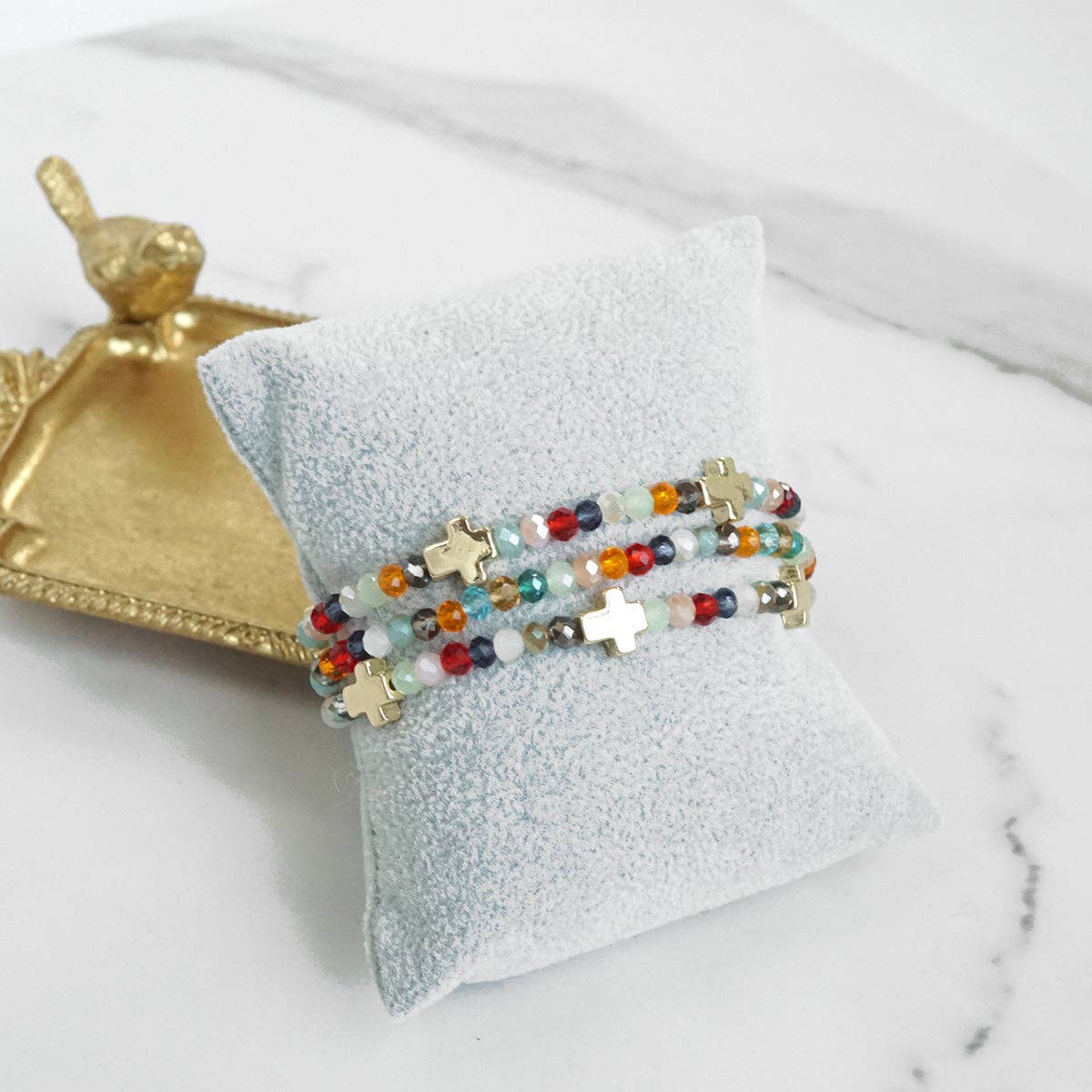 Mini Sideways Cross Bracelet stack