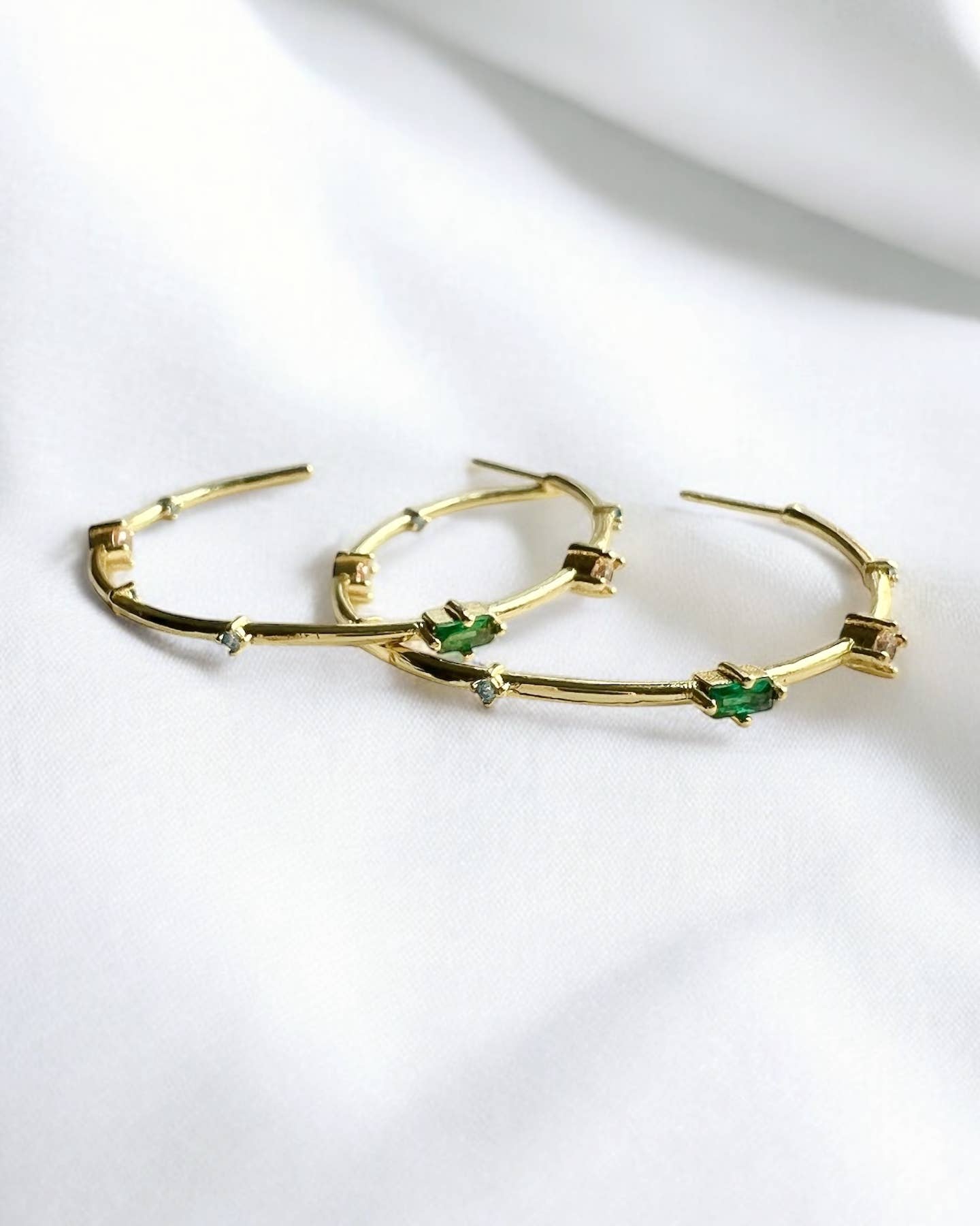 Emmie Colorful Rhinestone Hoops Earrings