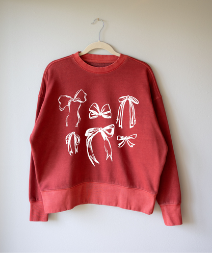 Red Bow Oversized Crewneck