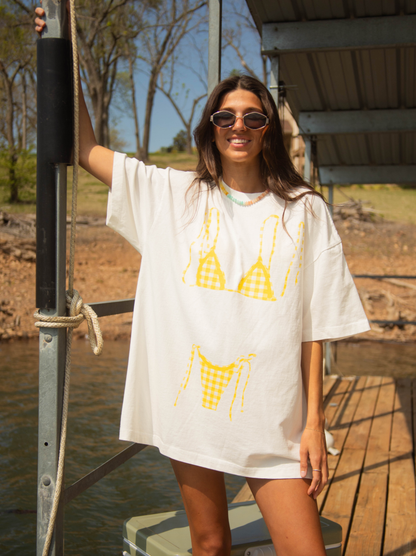 BIKINI TEE - GINGHAM Yellow