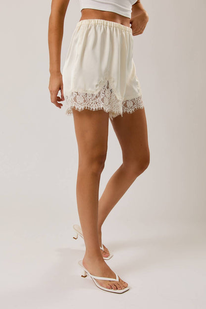 Satin Lace Shorts