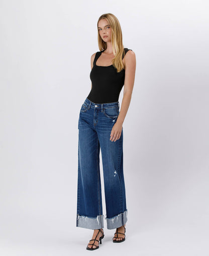 High Rise Cuffed Baggy Jean