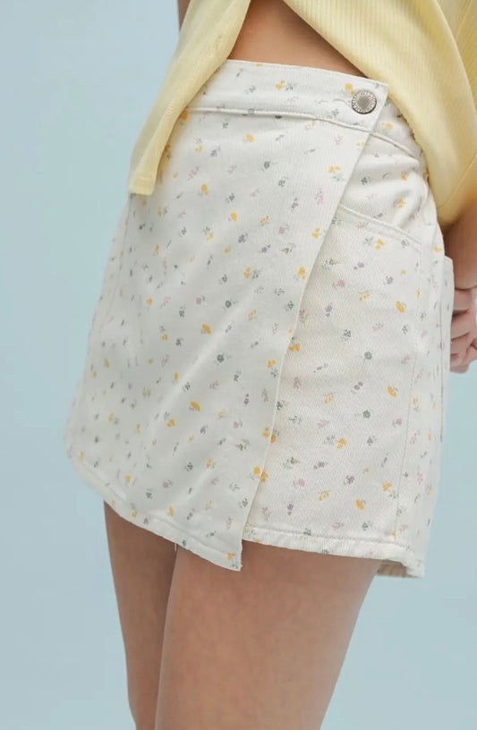 Floral Denim Skort