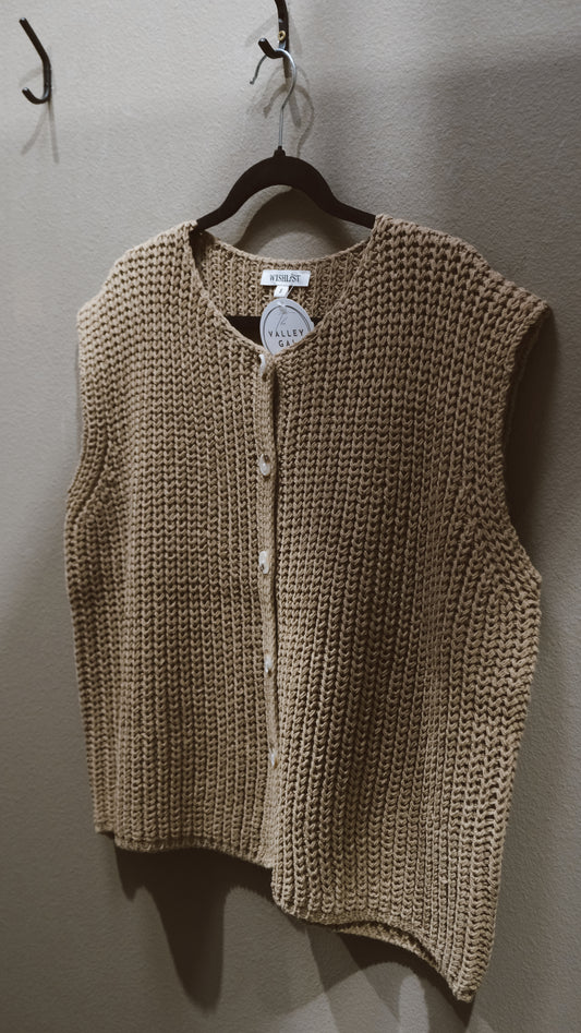 Woven Sweater Vest Mocha