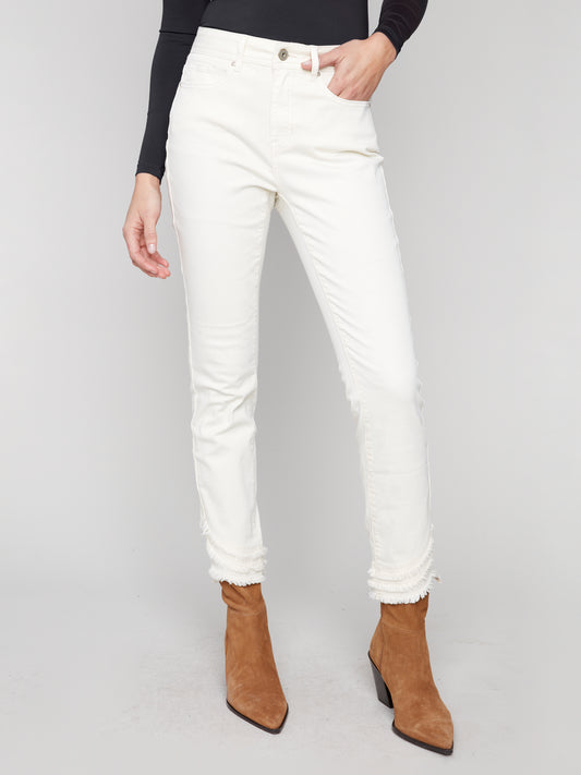 Frayed Hem Natural Denim
