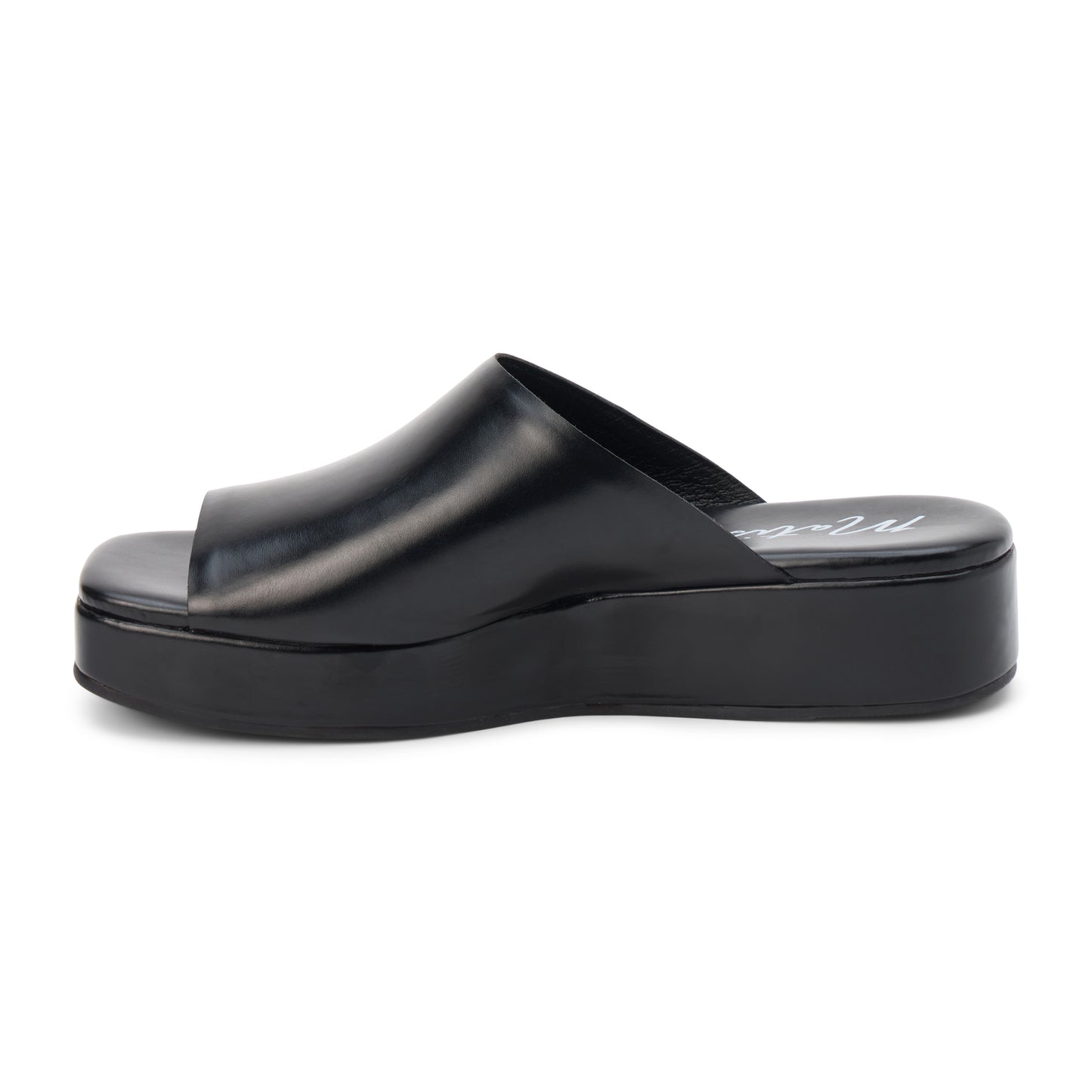 Lido Black Leather Slide Sandal