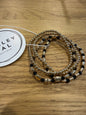 Gold + Black Beaded Bracelet Set