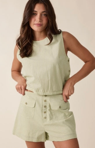 Matcha Gingham Set