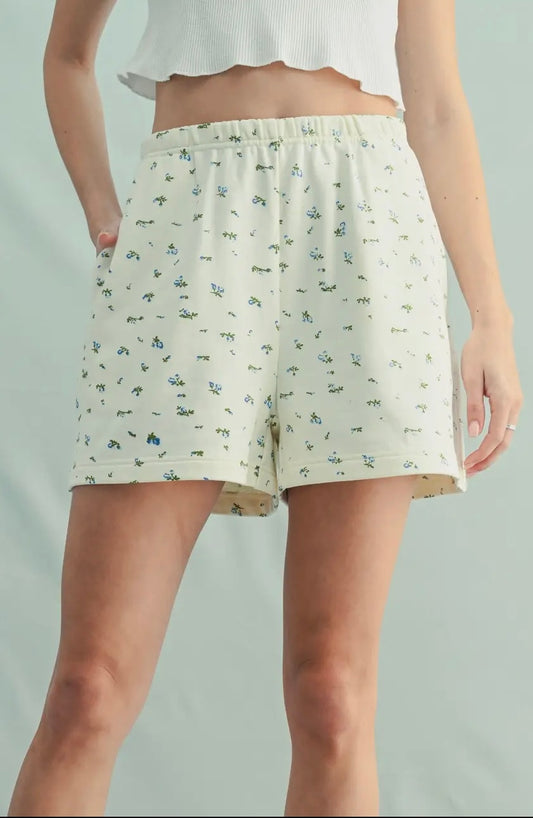 Floral French Terry Shorts