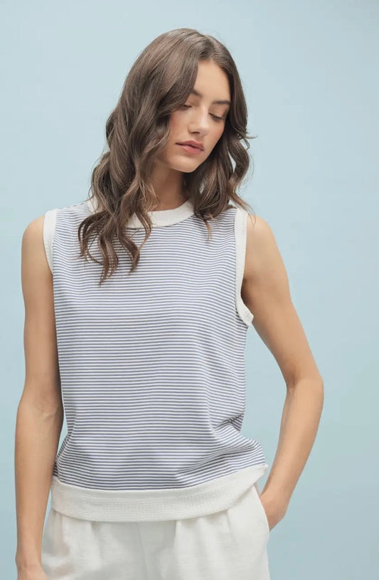 Striped Muscle Tank Top