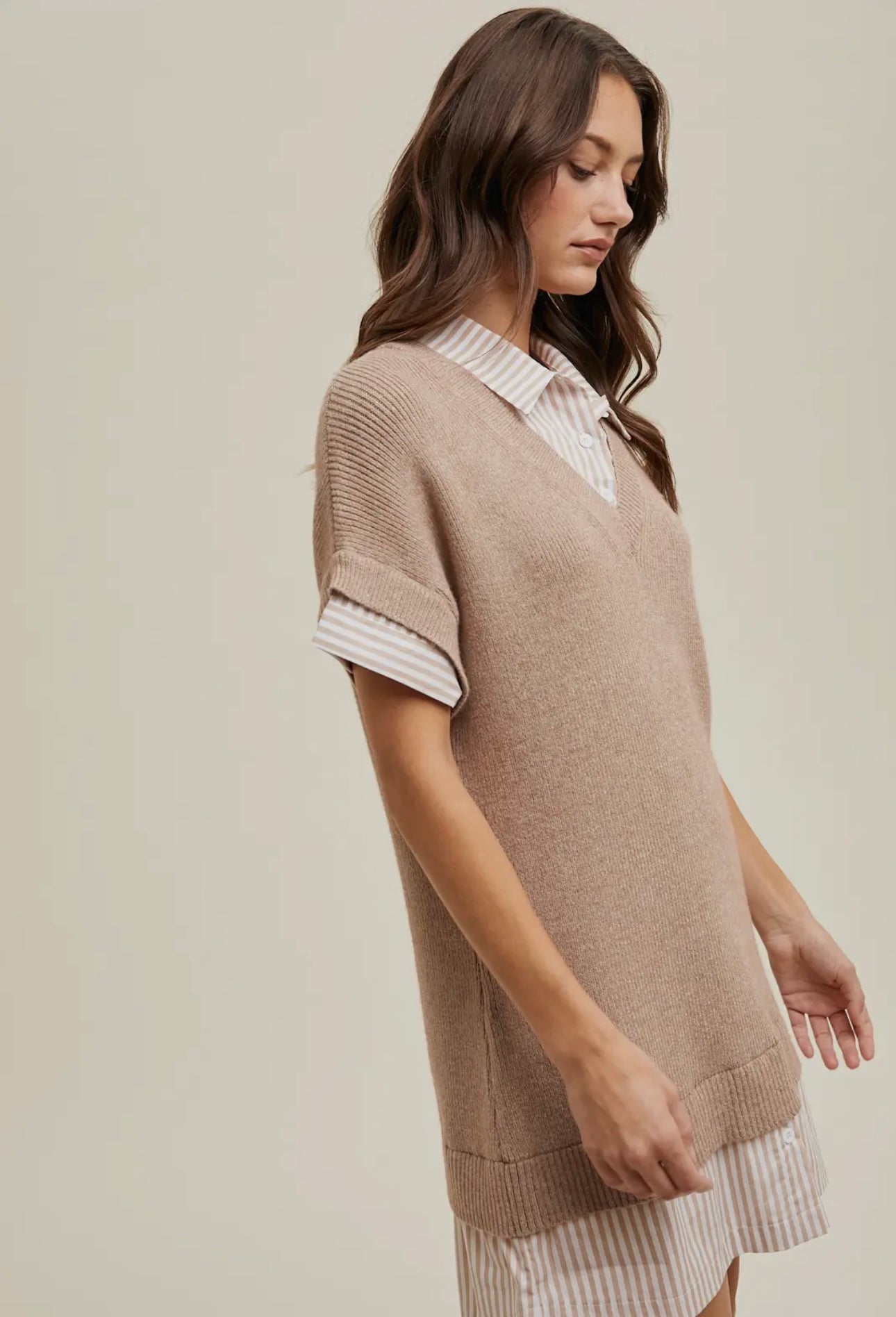 Twofer Shirt Sweater Dress