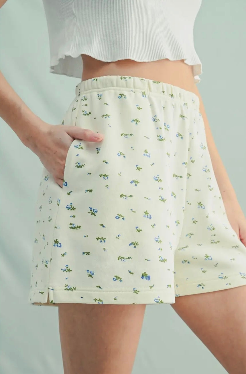 Floral French Terry Shorts