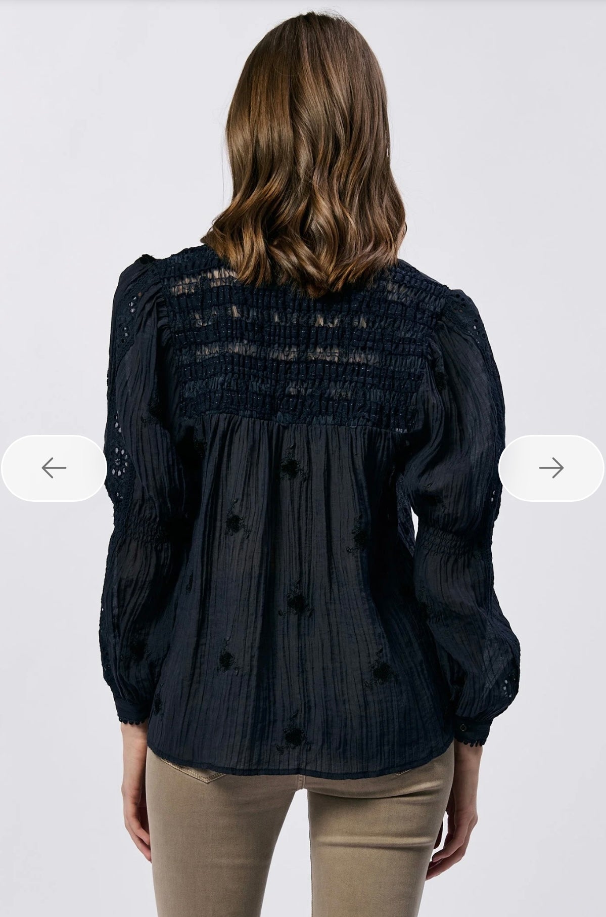 ANNA LISA BUTTON SHIRT BLACK IRIS