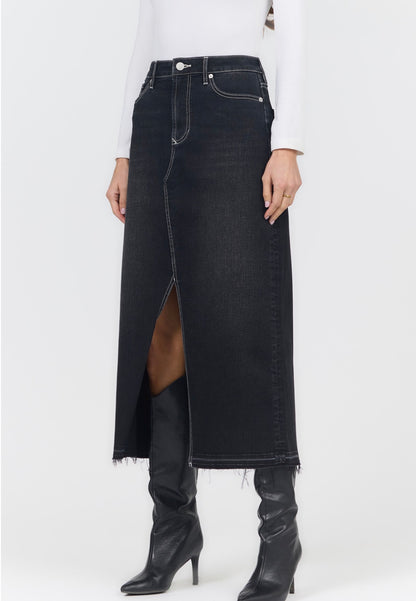 Vianna Black Denim Skirt