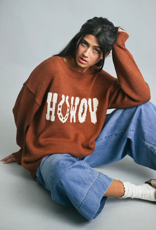 HOWDY Horseshoe Knit Sweater