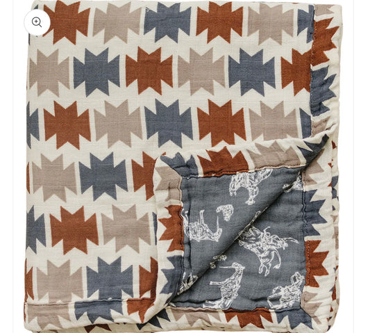 Western Aztec + Wild West Muslin Quilt