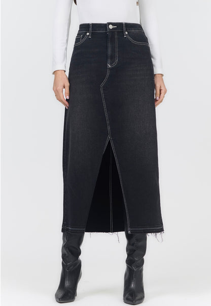 Vianna Black Denim Skirt