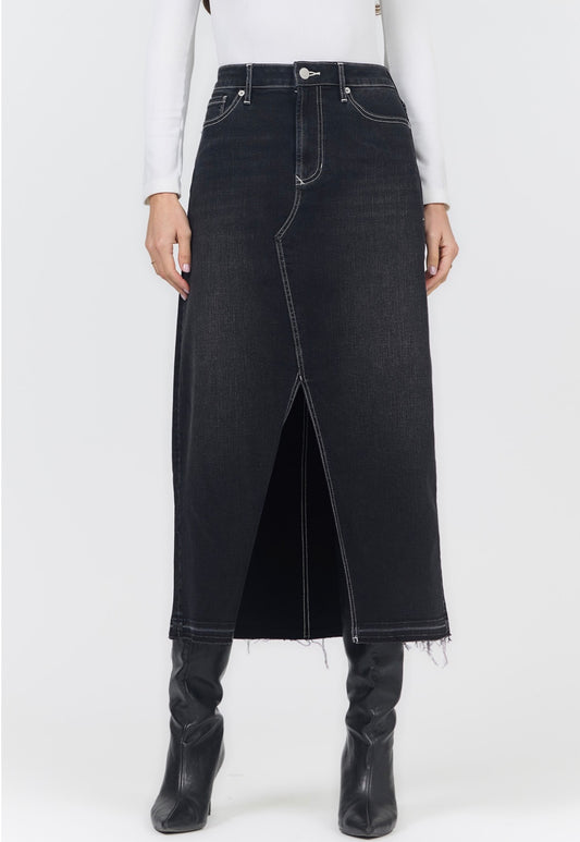 Vianna Black Denim Skirt
