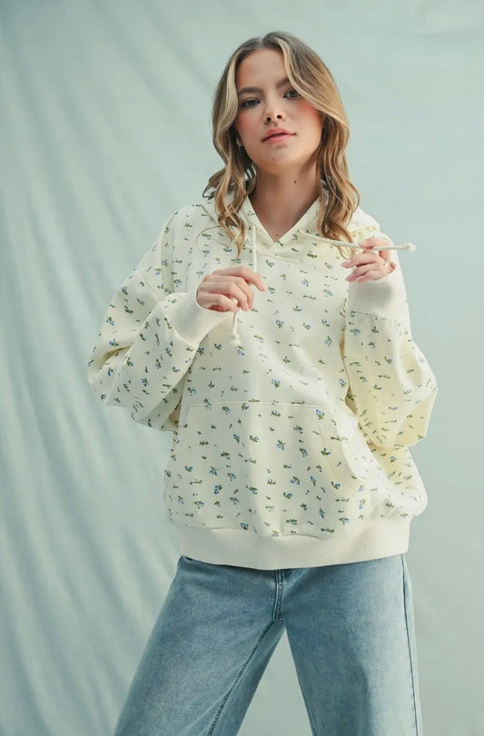 Floral French Terry Hoodie