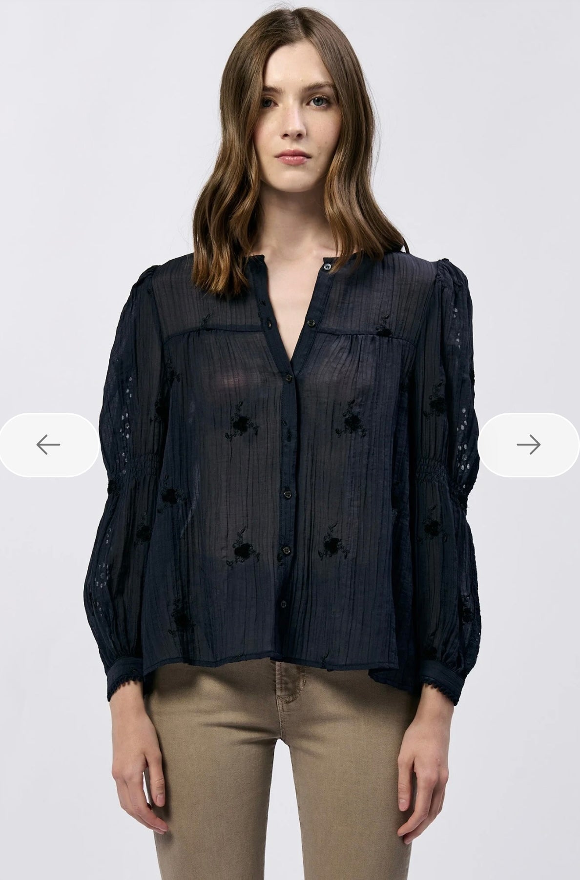 ANNA LISA BUTTON SHIRT BLACK IRIS