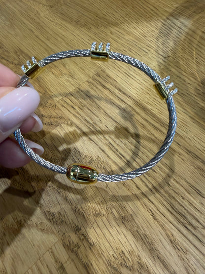 Silver Magnetic Cable Bracelet