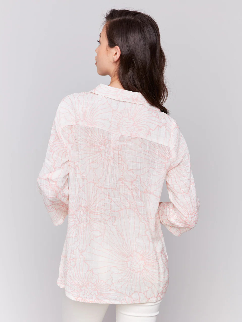 Printed Guava Cotton Blouse