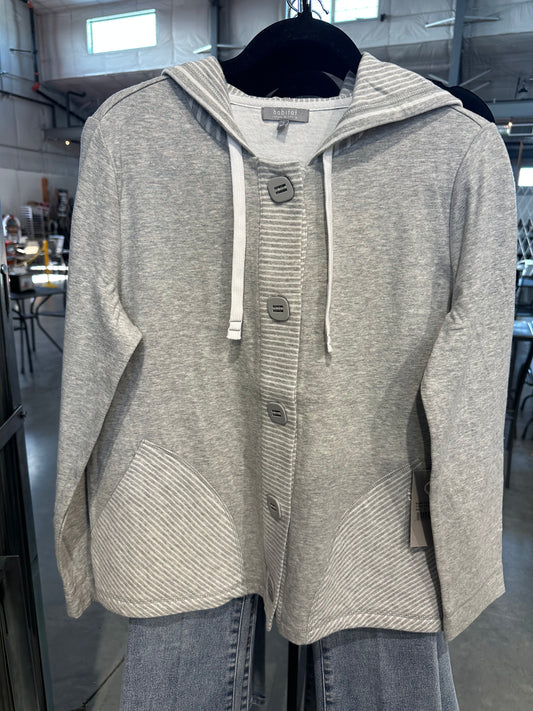 Mixed Striped Grey Hoodie