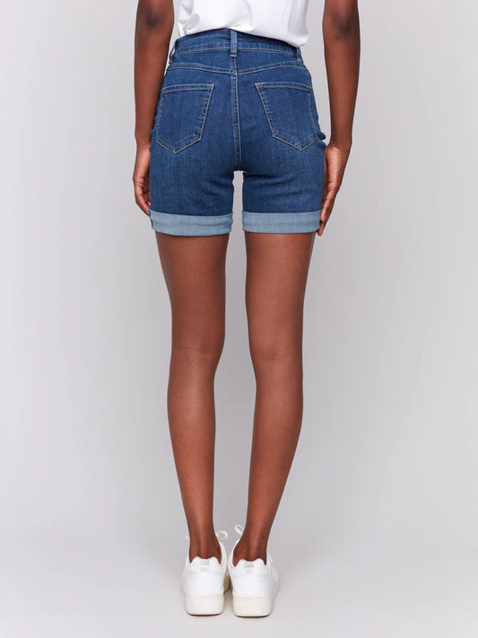 Denim Rolled Cuff Shorts