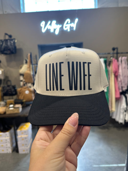 Line Wife Trucker Hat Black Combo