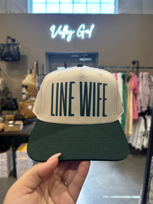Line Wife Trucker Hat Green Combo
