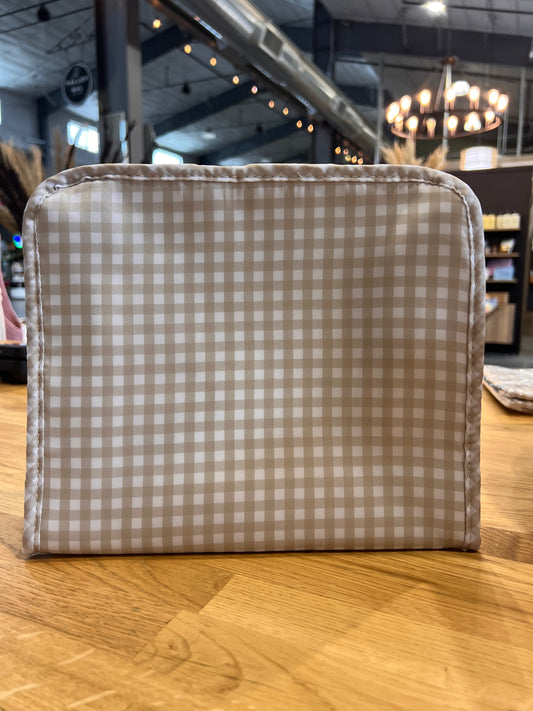 Gingham Tan Pouch
