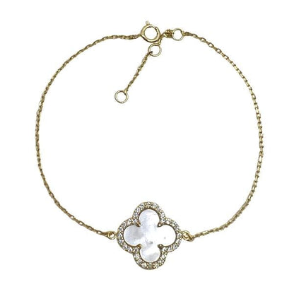 Clover 'Halo" Bracelet: Gold Vermeil