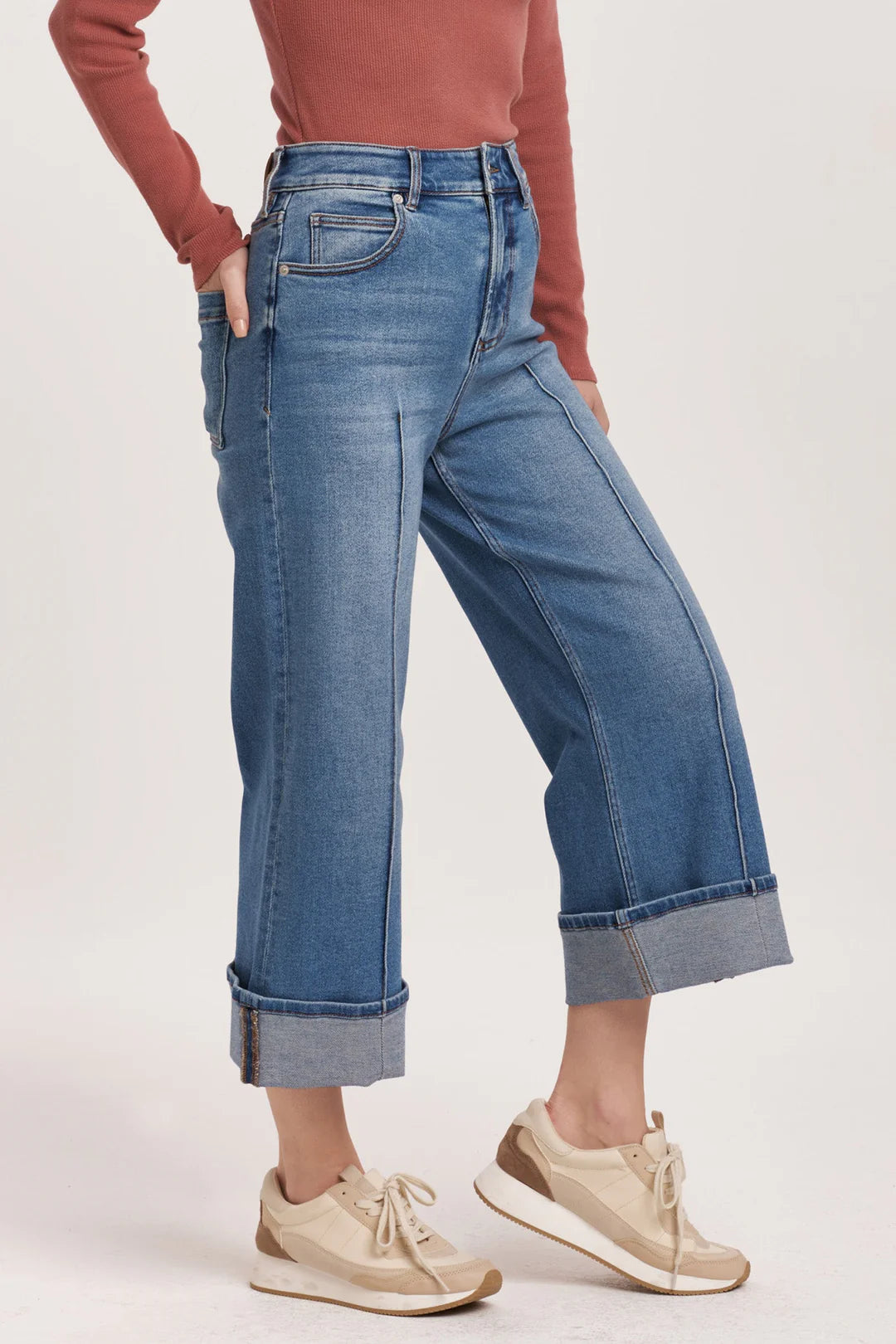 AUDREY SUPER HIGH RISE CROPPED WIDE LEG JEANS