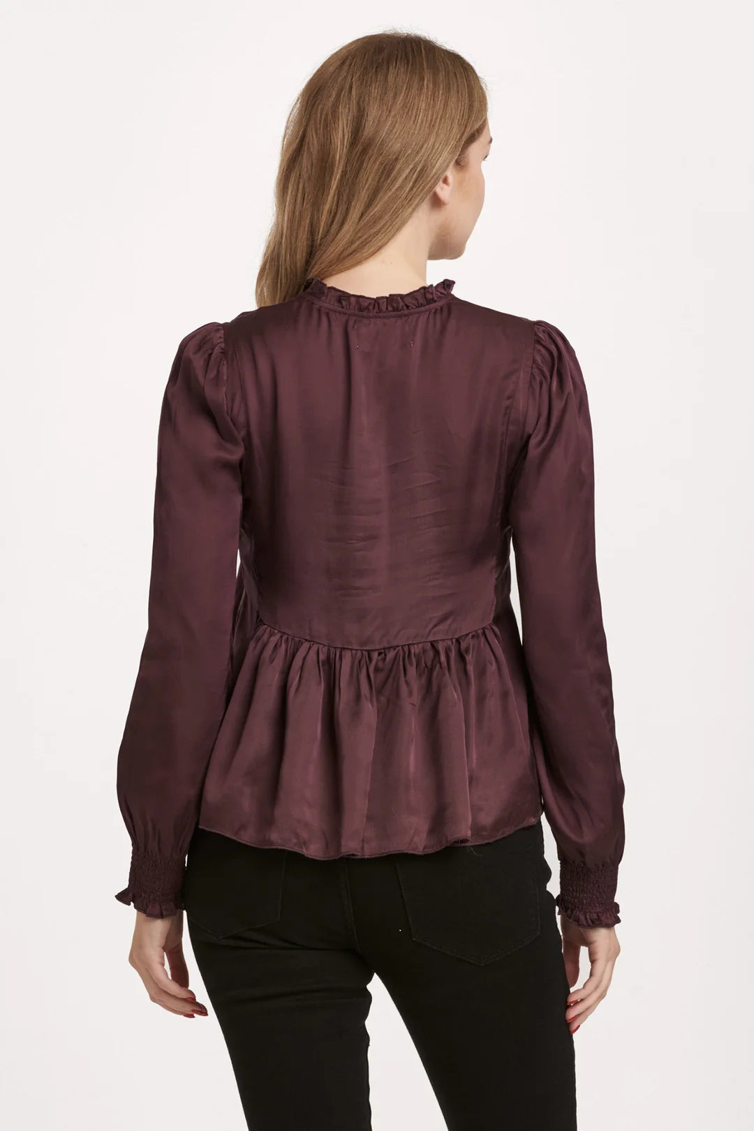 JEWEL LONG SLEEVE TOP PLUM