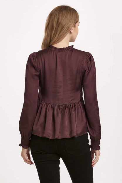 JEWEL LONG SLEEVE TOP PLUM