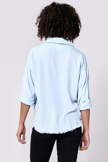 Button Up Long Sleeve Boxy Shirt