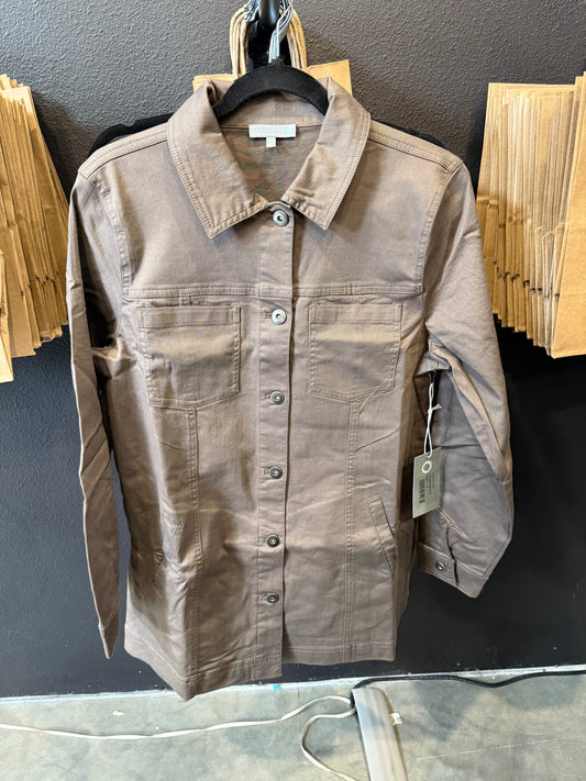 Stretch Denim Truffle Boyfriend Jacket