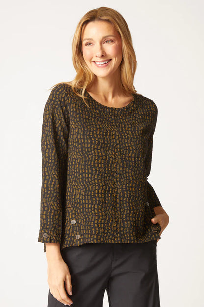 Crinkle Crepe Mosaic Blouse