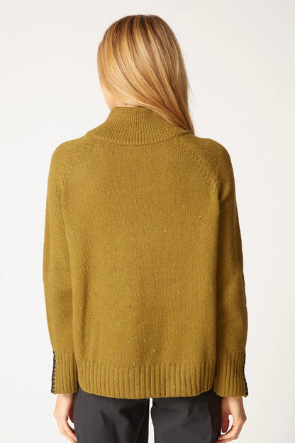 Tweed Zip Neck Sweater Avo