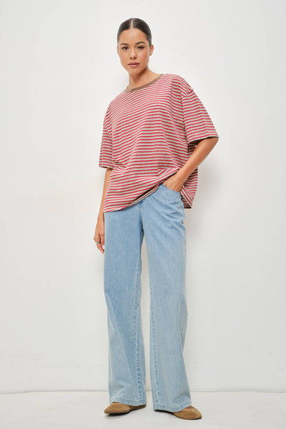 PIA STRIPED OVERSIZED TEE