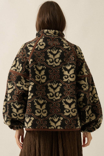 Ornate Sherpa Fleece Pullover