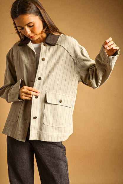 STRIPED PATTERN BARN JACKET