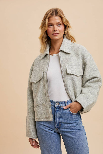 COLLARED BOUCLE JACKET